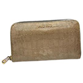 Vintage Miu Miu Leder Geldbörse weiß braun Grau
