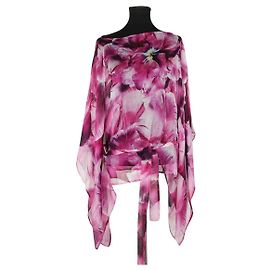 Roberto Cavalli Caftano in seta rosa Rosa