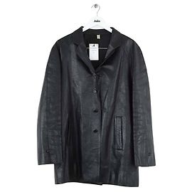 Miu Miu Schwarzer Ledermantel Schwarz