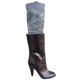 Botas Missoni de couro bronze e malha Bronze