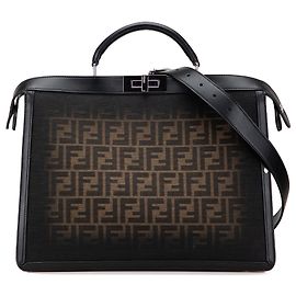 Fendi Brown Medium Zucca Peekaboo ISeeU Briefcase Brown