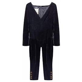 Chanel Collector F/W 1994 Samt-Jumpsuit Schwarz