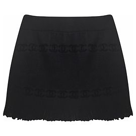Gonna in spugna nera con logo e frange Chanel & Karl Lagerfeld Nero