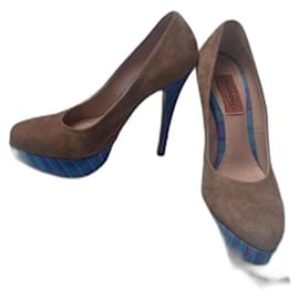 Escarpins Missoni Havane bleu violet Camel