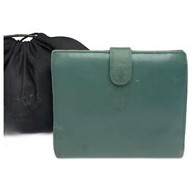 Vintage Loewe Madrid Mint Green Anagram Leather Wallet Blue