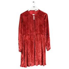 Red Valentino Rotes Samtkleid Rot