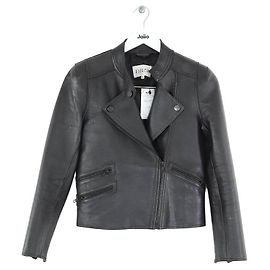 Claudie Pierlot Schwarze Lederjacke Schwarz