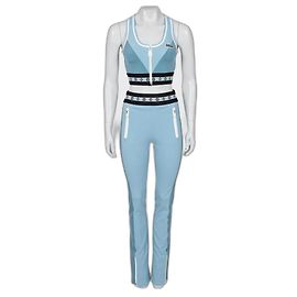 Louis Vuitton Blue Logo Monogram Nylon Active Set Sz34/38 Light blue