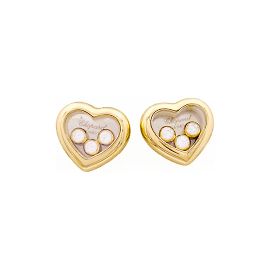 CHOPARD Ohrringe, "Happy Diamonds", Gelbgold, Diamanten. Andere