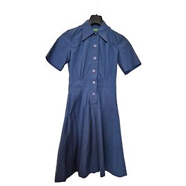 Vintage blaues Hemdkleid mit kurzen Ärmeln Cacharel Größe 8 36 Blau