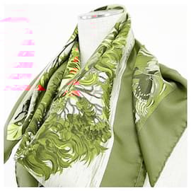 Hermès-Lenço de seda Hermès Carre 90 KUGGOR TREE-Vermelho