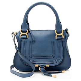 Chloé Borsa Marcie Small in pelle di vitello Chloe Blu