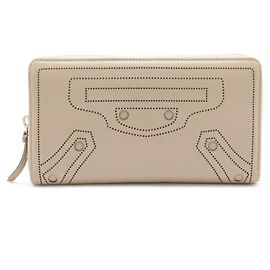 Balenciaga Leather Classic Continental Zip Wallet Grey