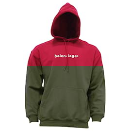 Balenciaga-Hoodie em algodão bordô com estampa do logo Copyright da Balenciaga-Vermelho,Bordeaux