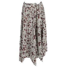 Saia midi assimétrica com cinto e estampa floral Ulla Johnson Ariana em seda multicolorida Multicor
