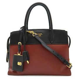 Prada Esplanade Leather Handbag Black