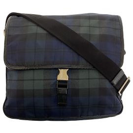 Prada Nylon Tessuto Check Shoulder Messenger Bag Green