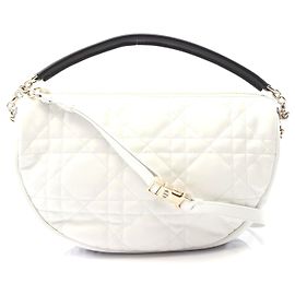 Dior VIBE Medium Hobo Tasche aus Cannage-Leder Weiß