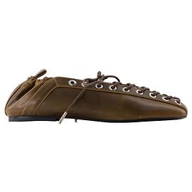 Ballerine con lacci e occhielli - Ganni - Sintetico - Verde Verde