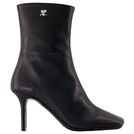 Square Toe 80 Ankle Boots - Courreges - Leather - Black Black