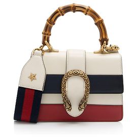 Gucci Leather Bamboo Dionysus XS Top Handle Blue