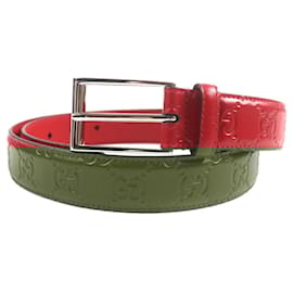 Gucci-Cinto de couro Gucci Sima-Vermelho