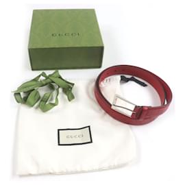 Gucci-Cinto de couro Gucci Sima-Vermelho