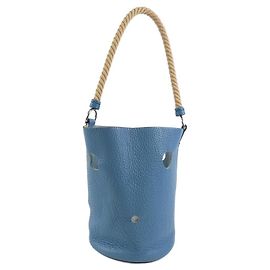 Bolsa de Ombro Mangeoire Taurillon Clemence da Hermès Azul