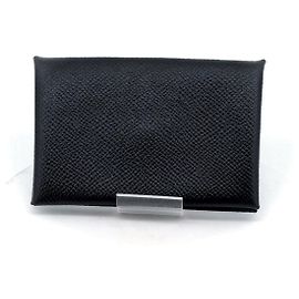 Hermès Hermes Caldy Leather Card Case Black