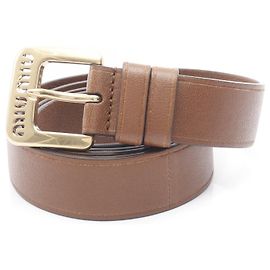 Miu Miu Leather Belt Brown