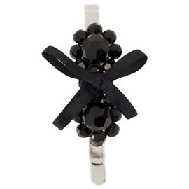 Mini fermagli per capelli a fiore con piccolo fiocco - Simone Rocha - Cristallo - Nero Nero