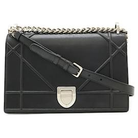 Dior-Dior Diorama Leather Chain Shoulder Bag-Black