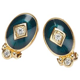 Orecchini ovali in strass Burberry D'oro Metallico