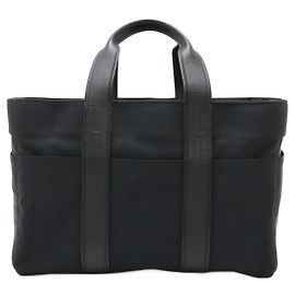Bolsa tote de nylon e couro Acapulco da Hermès Preto