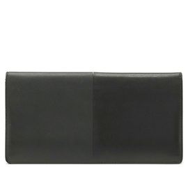 Billetera bifold larga Manhattan Hermès Negra Negro