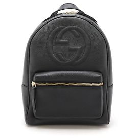 Gucci Soho Leather Backpack Black Black
