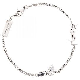Yves Saint Laurent Pulsera de Acero Inoxidable Cassandra Charm de Saint Laurent Paris Plata Metálico