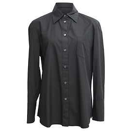 Tod's Button-Up-Hemd aus schwarzer Baumwolle Schwarz