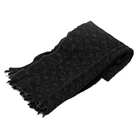 Louis Vuitton-Cachecol Monogram de Lã Louis Vuitton-Preto