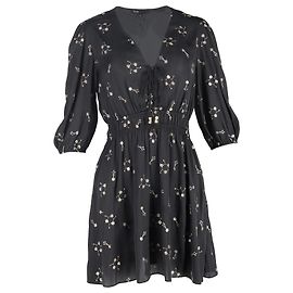 Robe Mini en Polyester Noir avec Sequins Maje Noir