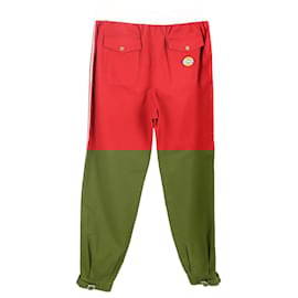 Gucci-Gucci Military Drill Buckled Pants in Red Cotton -Red