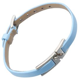 Pulseira de couro com diamantes Liens K18WG da Chaumet Prata Metálico