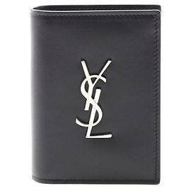 Yves Saint Laurent Saint Laurent Cassandra Leather Card Case Black