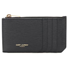 Yves Saint Laurent Saint Laurent Leather Zip Coin Case Black