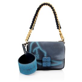Givenchy x Chito Graffiti Effect Canvas 4G Small Shoulder Bag Blue