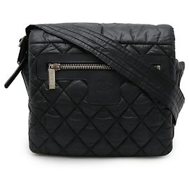 Chanel Cocoon Matelasse Small Messenger Bag Nylon/Leather Black