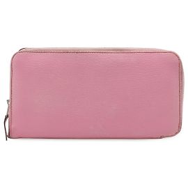 Cartera Long Azap de Cuero de Cabra Hermès Rosa