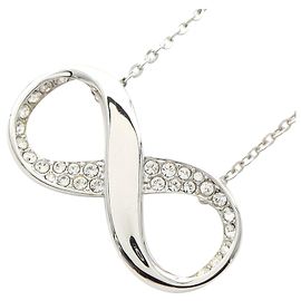 Collar Infinity Swarovski de acero inoxidable Plata Metálico