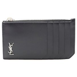 Yves Saint Laurent Saint Laurent Leather Coin Case Black Black