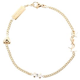 Pulsera de encanto en forma de corazón Cassandra de Yves Saint Laurent en oro Dorado Metálico